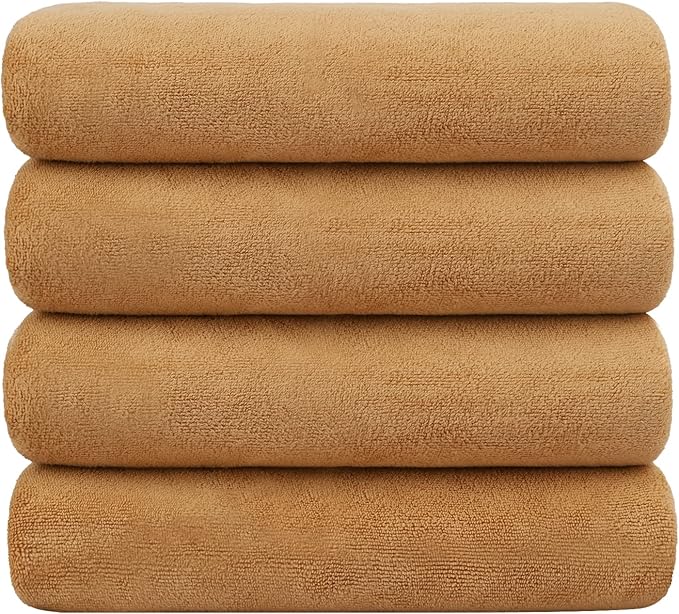 JML Microfiber Bath Towels, Bath Towel 4 Pack 30" x 60", Super Absorbent and by JML