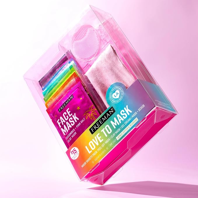 Freeman 14 Piece Love To Mask Variety Pack, Facial Masks - Image 8