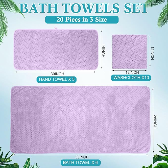 Mixweer 16 Pieces Bath Towels Set Quick Dry Towel Set - Image 2