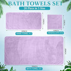 Mixweer 16 Pieces Bath Towels Set Quick Dry Towel Set - Image 2