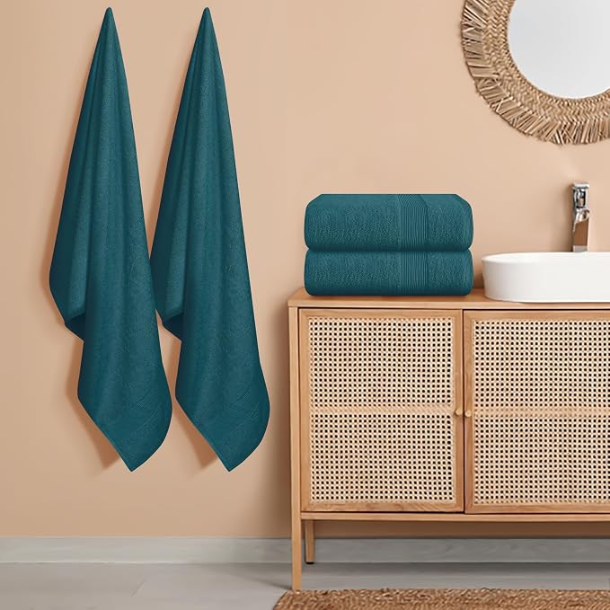 Belizzi Home 4 Pack Bath Towel Set 27x54, 100% Ring Spun Cotton, Ultra Soft - Image 3