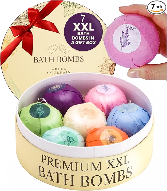 ADELEGOURDAIN Bath Bombs Set 7 pcs XXL Size by ADELEGOURDAIN
