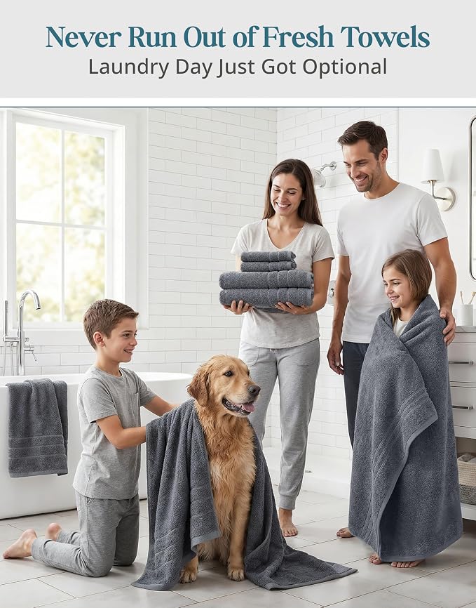 Casa Platino Cotton Towels Set for Bathroom - Image 3