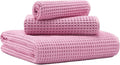 MICROFI Microfiber Waffle Bath Towels, 3 Pieces, Fast Drying, Lint Free by Unknown