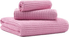 MICROFI Microfiber Waffle Bath Towels, 3 Pieces, Fast Drying, Lint Free by Unknown