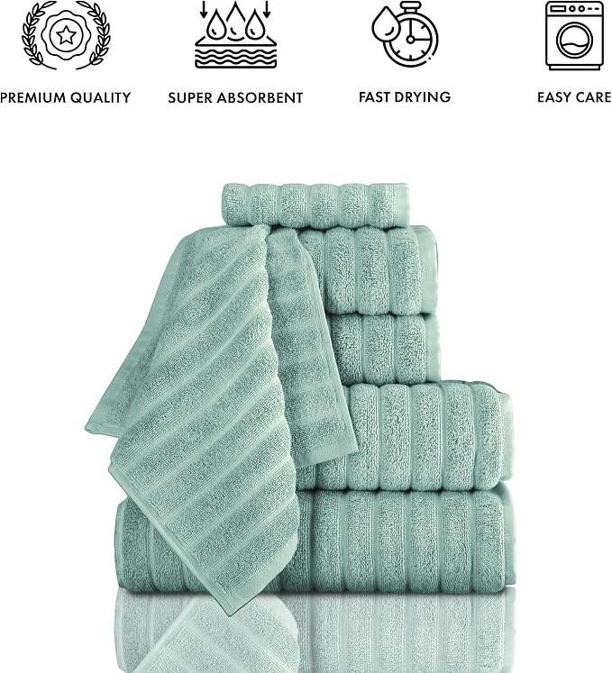 Classic Turkish Towels CTT Luxury 6 Piece Towel Set, 100% Turkish Cotton - Image 4