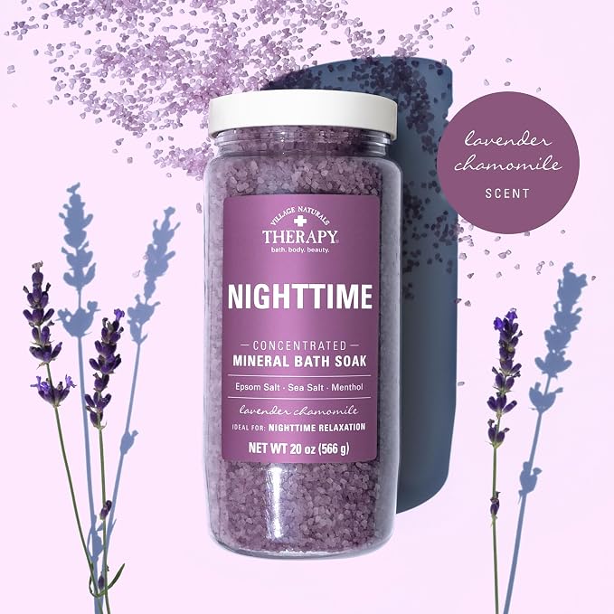 Village Naturals Therapy Nighttime Concentrated Mineral Bath Soak, 20 oz - Image 4