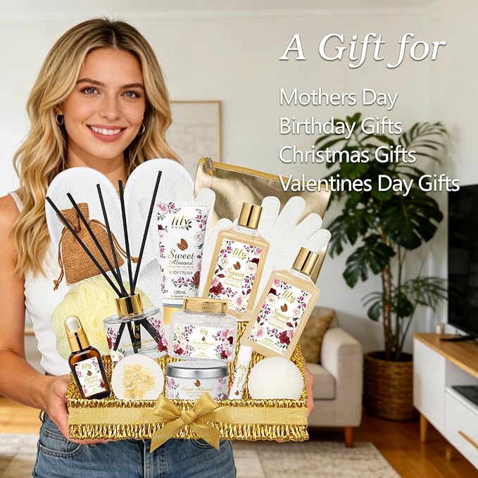 Mother's Day Gift Basket 17Piece Honey Almond Spa Gift Basket - Image 2