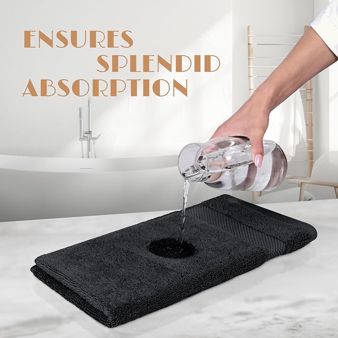 White Classic Black Hand Towels - Image 5