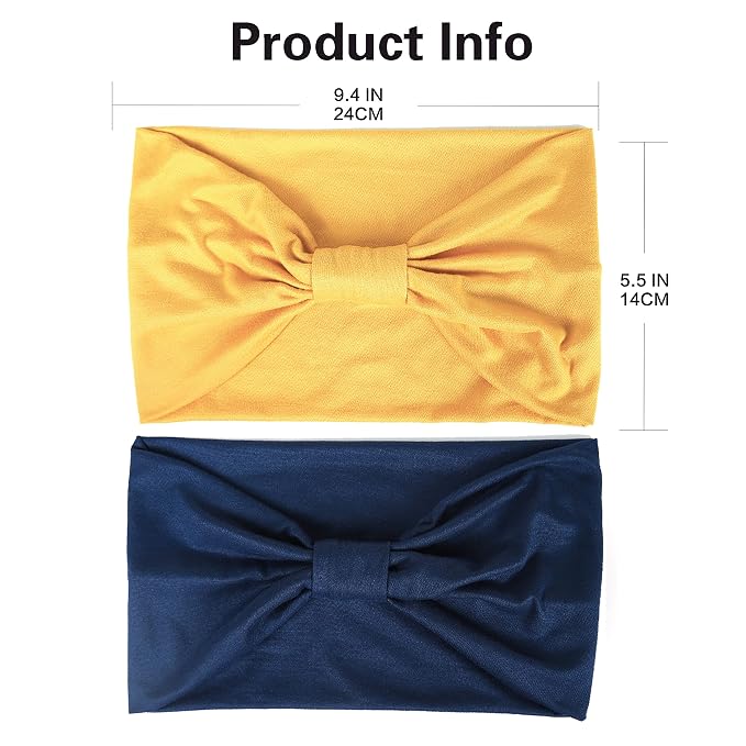GiLi 2 Pack Wide Headbands for Women Boho African Knotted Non Slip Fashion Hair - Image 4