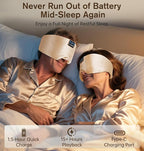 LC-dolida Luxurious Silk Soft Sleep Mask, Sleep Headphones - Image 7