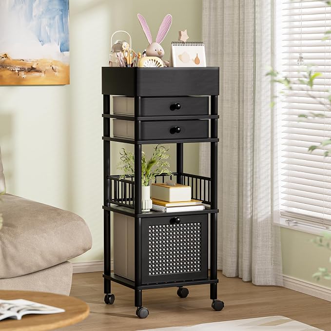 Amazer Bamboo Makeup Organizer Cart - Image 7