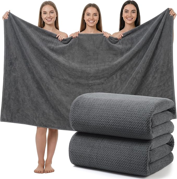 REDKISS Pack of 2 Jumbo Bath Sheets, 40 x 80 Inches Microfiber Bath Towels by REDKISSOnline