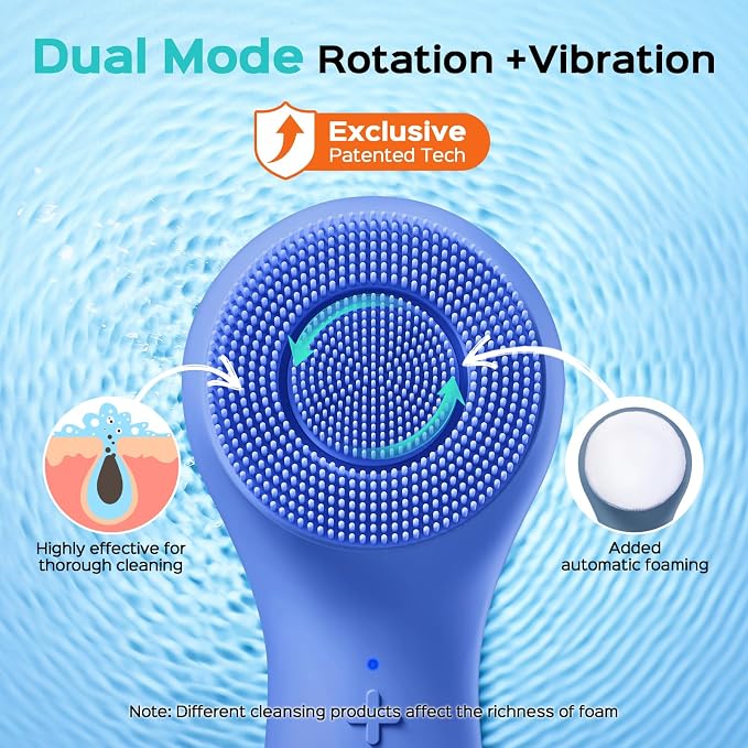 COSLUS FBS03 Face Scrubber Facial Cleansing Brush: 2 in 1 Spin and Vibration - Image 2