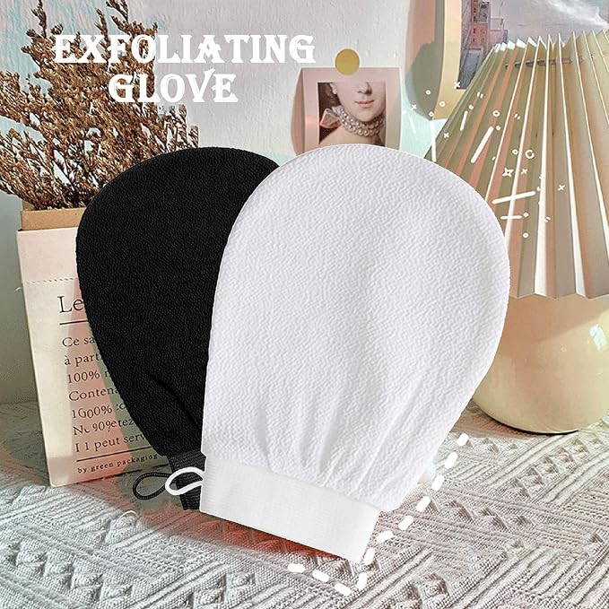 Exfoliating Mitt for Body Scrub Exfoliator Glove Revive Glow Keesa Exfoliating - Image 2