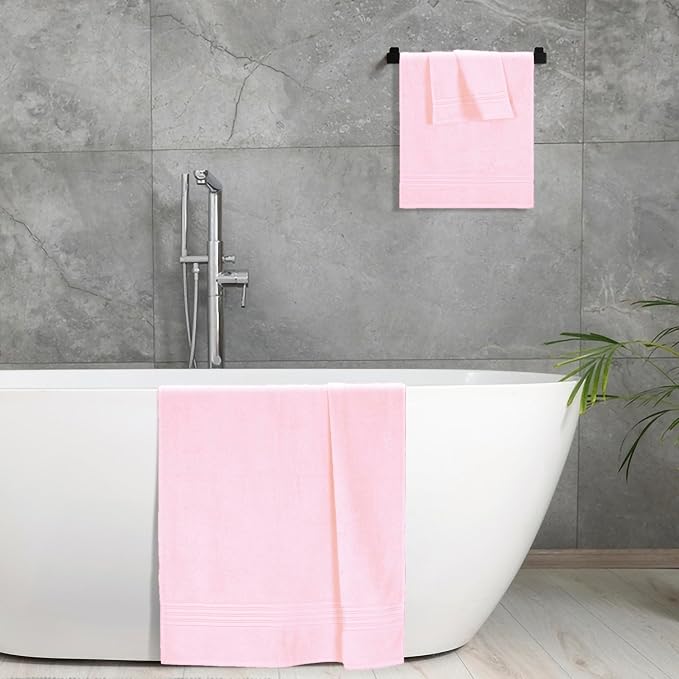 BOUTIQUO Ultra Soft 3 Pack Cotton Towel Set, Contains a Bath Towels 28x55 inch - Image 5