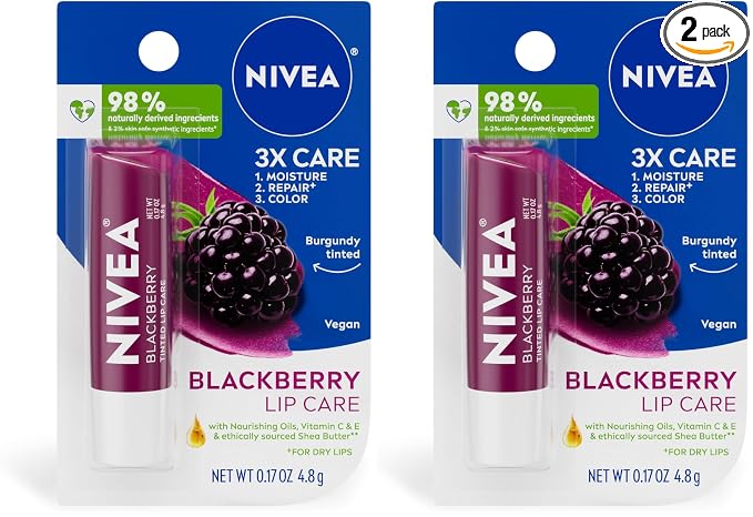 NIVEA Blackberry Lip Care, Tinted Lip Balm by Nivea