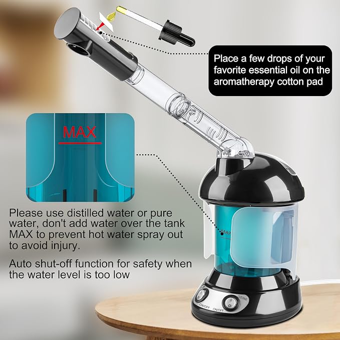KINLITO 2-in-1 Hair and Face Steamer, Hair Steamer Humidifier - Image 4