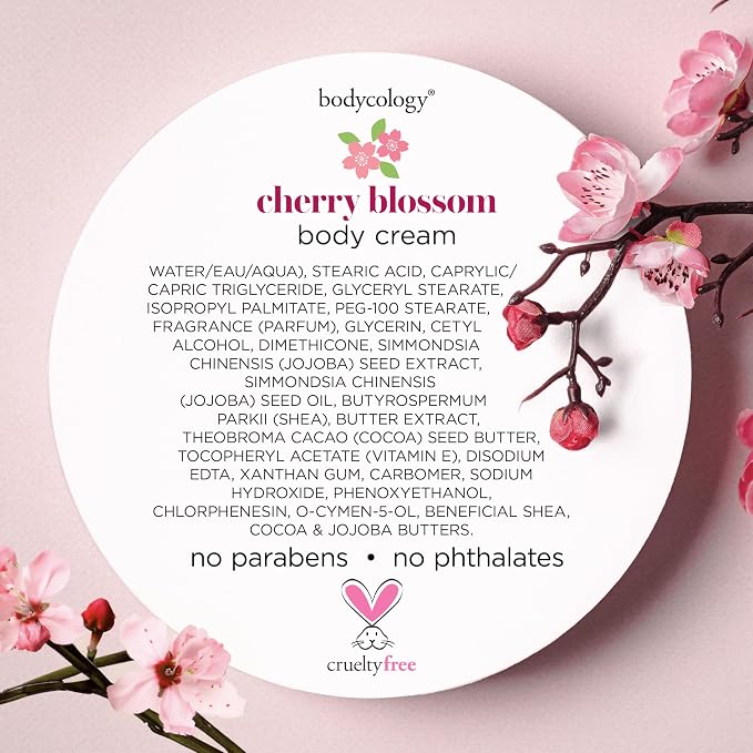 Bodycology Shea Butter Body Cream, Cherry Blossom, 8 oz - Image 7
