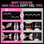 UNA GELLA Short Coffin Nail Tips: 216pcs Short Coffin Press on Nails Pre-shape - Image 6