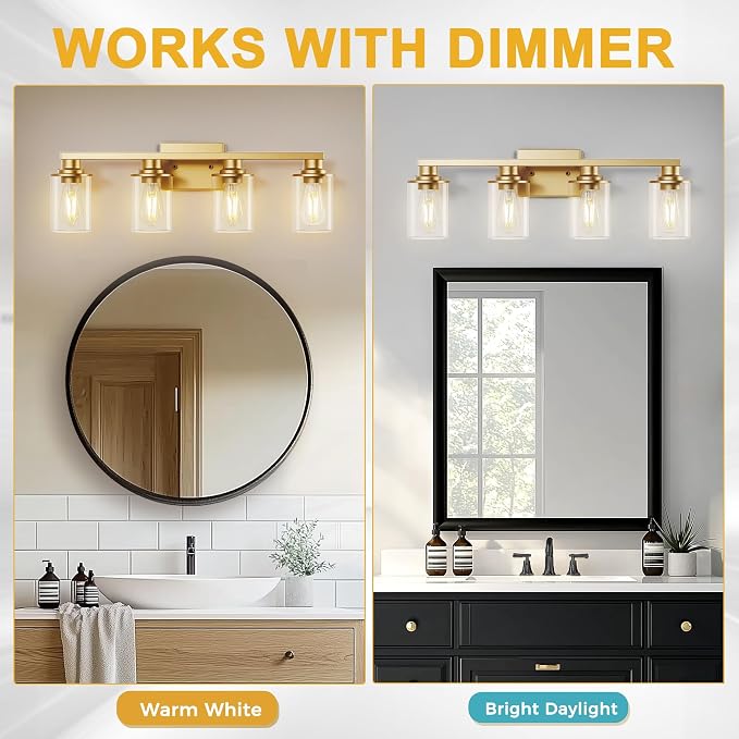 L LOHAS LED Gold Bathroom Light Fixtures - Image 5
