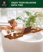 ROYAL CRAFT WOOD Premium Foldable Bathtub Tray Caddy - Image 9
