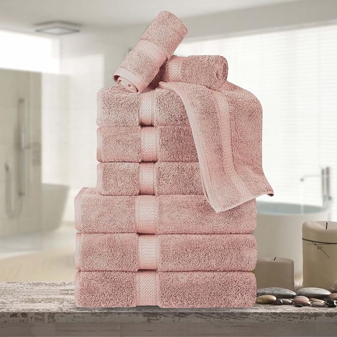 Superior Egyptian Cotton Pile 9-Piece Towel Set, 3 Bath, 3 Hand, 3 Face by SUPERIOR