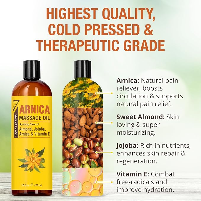 Seven Minerals Arnica Sore Muscle Massage Oil - Image 5