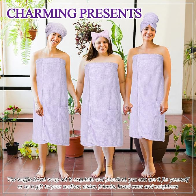 Tigeen Plus Size Towel Wrap for Women Spa Robe Set - Image 6