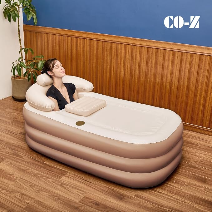 CO-Z Inflatable Bathtub with Electric Air Pump and Bath Pillow Headrest - Image 8