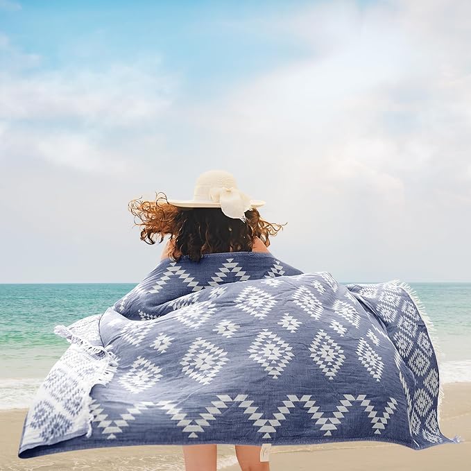 Premium Turkish Beach Towel – 100% Cotton, Quick Dry, Sand Free, Oversized Pool - Image 9