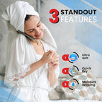 Infinitee Xclusives Luxury 100% Ring-Spun Cotton White Bath Towels Set of 4 – - Image 4