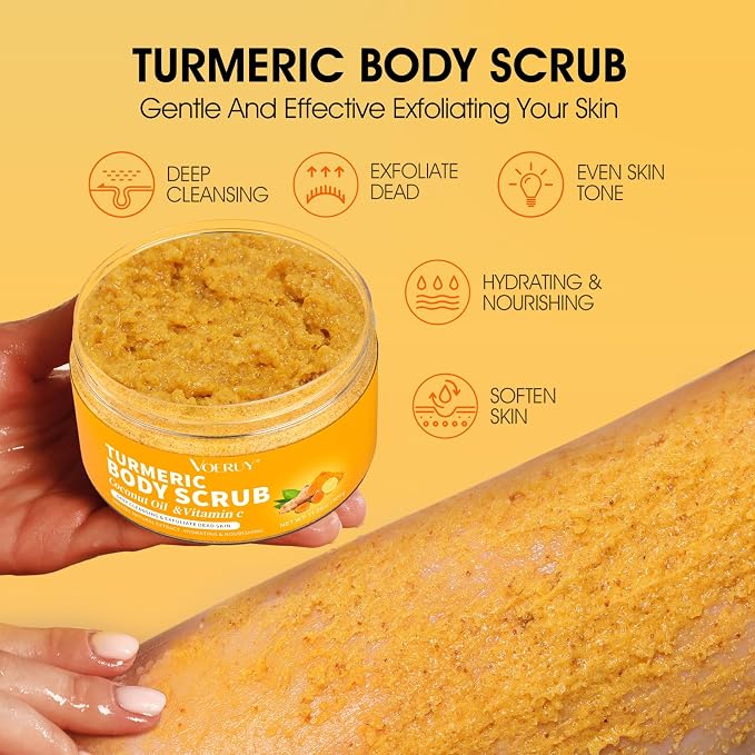 VOERUY Body Scrub, Turmeric Exfoliating Body Scrub, - Image 3