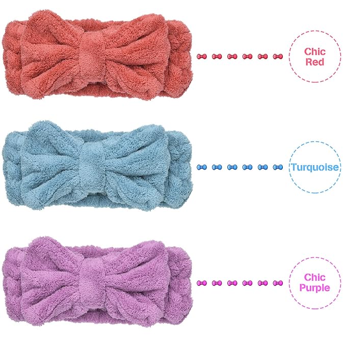 Hicarer 3 Piece Microfiber Bowtie Hairband Set - Image 2