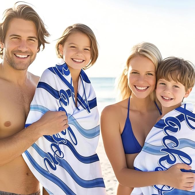 JML Custom Beach Towel with Name, Personalized Microfiber Beach Towel with Name - Image 4