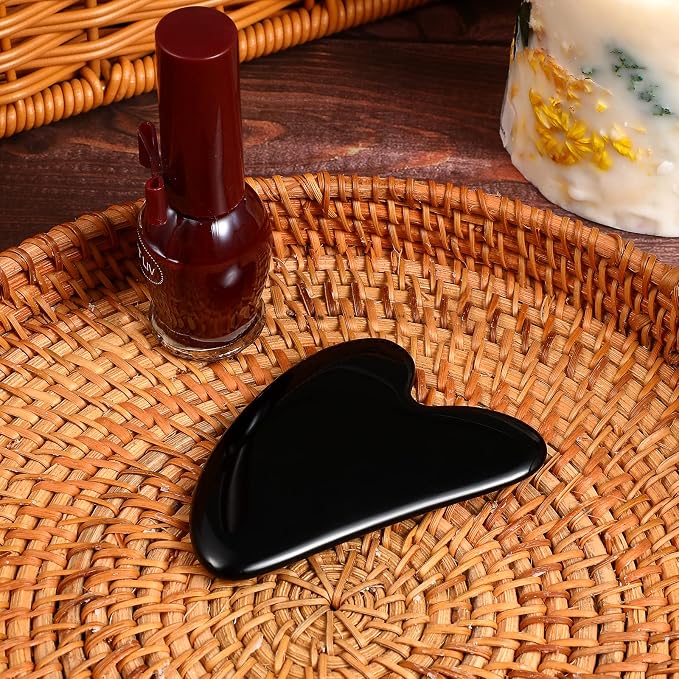 rosenice Gua Sha Facial Tools Black Guasha Tool Gua Sha Jade Stone - Image 7