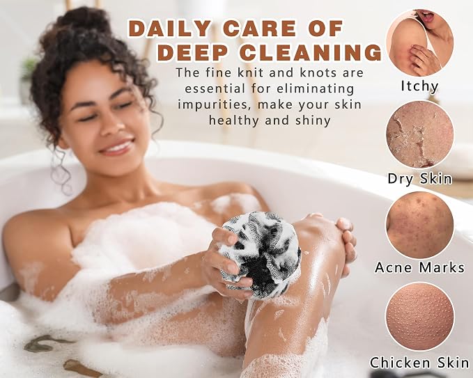 2 Pack African Net Sponge Exfoliating Body Scrubber Bath Sponge - Image 5