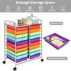 Giantex 20-Drawer Storage Drawer Cart, Rolling Organizer Cart - Image 5