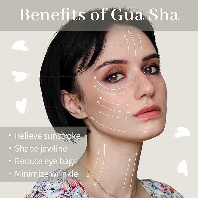 Rena Chris Gua Sha Facial Tools: Natural Jade Stone Guasha Tool - Image 3
