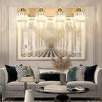 Aipsun Bathroom Lighting Fixtures Modern Crystal Vanity Light Brass 4 Light - Image 6