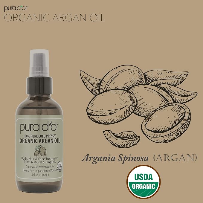 PURA D'OR 4 Oz Organic Moroccan Argan Oil – 100% Pure Cold-Pressed Virgin Grade - Image 4