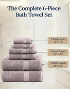 LANE LINEN 100% Ring Spun Cotton Bathroom Towel Set - Image 4