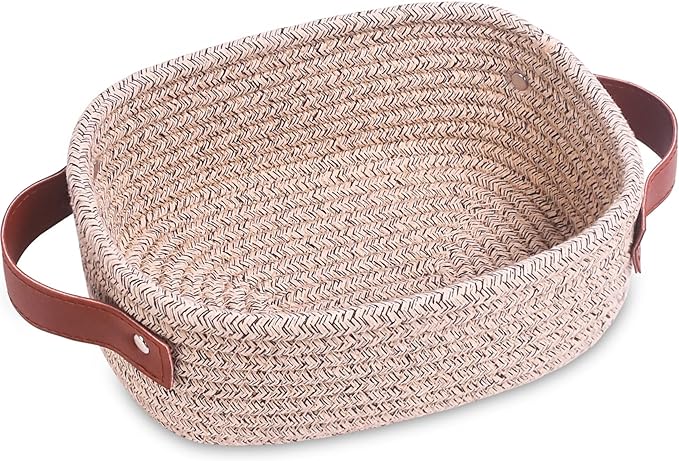 ABenkle Small Storage Basket, Mini Rope Woven Baskets, Cute Shelf Closet by ABenkle