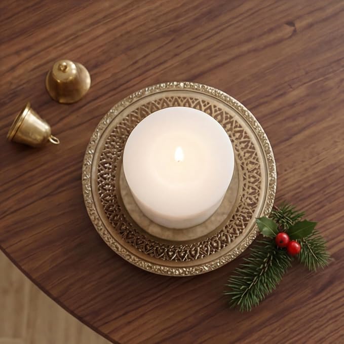 Aroma Naturals Holiday Essential Oil Vanilla & Peppermint Scented Pillar Candle - Image 9