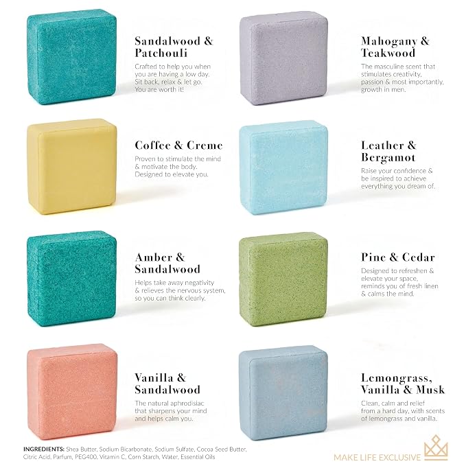 Bath Bombs for Men – 8 Large Block Shape Natural Mens Bath Bombs | Relaxing - Image 2