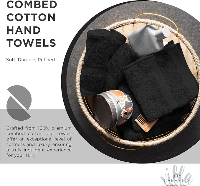 100% Cotton Hand Towel Set of 4, Sustainable, Highly Absorbent, Quick Drying - Image 2
