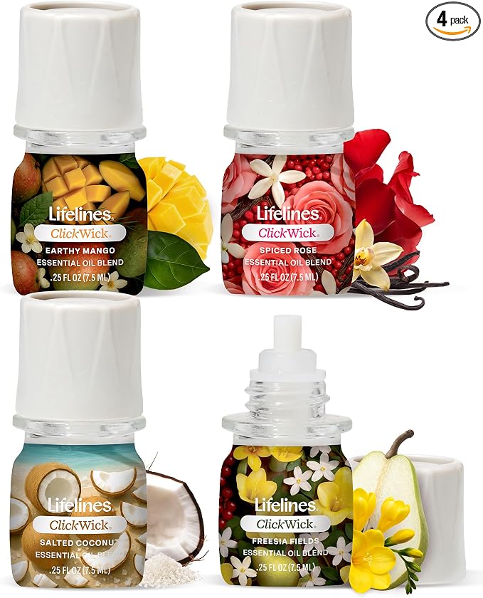 ClickWick Essential Oil Blends for Lifelines Diffusers, Plant & Shower by LifeLines