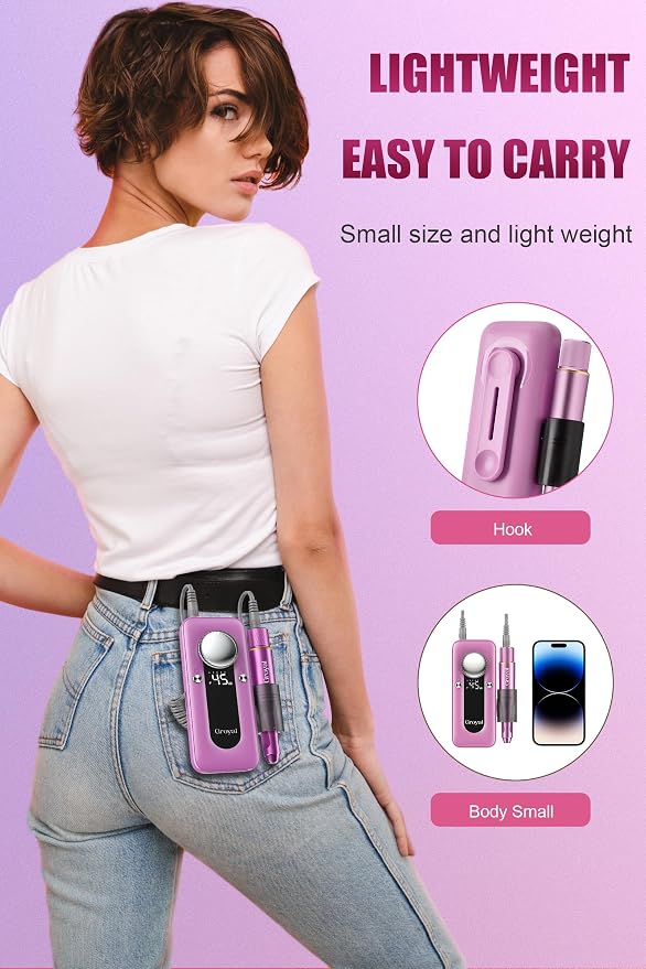 Electric Nail Drill Professional, 45000RPM Cordless Electric Nail File - Image 5
