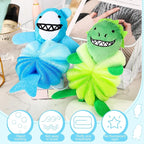 Nuenen 2 Pcs Bath Loofahs Kids Toddler Cute Cartoon Bath Sponges Loofah Pouf - Image 4