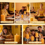 Orange Lemongrass Scented Pillar Candles 4 Pack, 60 Hours Long Lasting Burn - Image 7